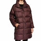 Casaco feminino Eileen Fisher com decote em V e mangas curtas, marrom, tamanho pequeno e grande