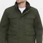 Jaqueta utilitária texturizada Kenneth Cole New York masculina, verde, tamanho médio
