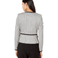 Jaqueta Calvin Klein Feminina com Zíper Frontal e Canelado - Preto Multi Cinza Tamanho 0
