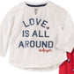 Conjunto de pijama Tommy Hilfiger para bebês, pequenas e grandes, 2 peças, Love Is All Around, branco, tamanho XXS (2-3)