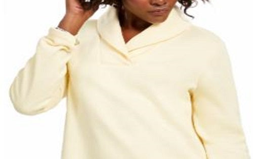 Karen Scott Suéter Feminino Manga Longa Gola Xale Amarelo Tamanho XS