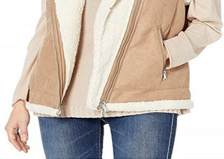 Colete Ralph Lauren Feminino com Acabamento em Pele de Carneiro Sintética Marrom Tamanho P