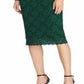 Vestido Ralph Lauren Feminino Bordado Renda Manga Longa Gola Joia Acima do Joelho Bainha Para Usar no Trabalho Verde Tamanho 18