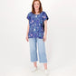 Blusa manga dolman Inc Plus Mix-Media azul marinho tamanho 1X