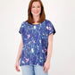 Blusa manga dolman Inc Plus Mix-Media azul marinho tamanho 1X