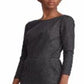 Vestido curto Ralph Lauren feminino, estilo pied-de-poule, cinza, tamanho 16