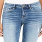 Calça jeans skinny feminina Flying Monkey Destructed azul tamanho 29