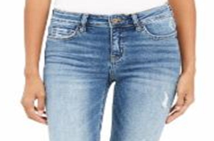 Calça jeans skinny feminina Flying Monkey Destructed azul tamanho 29