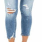 Calça jeans skinny feminina Flying Monkey Destructed azul tamanho 29