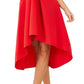 Quiz Vestido de noite feminino elástico com alças finas e comprimento midi, tamanho 4, vermelho