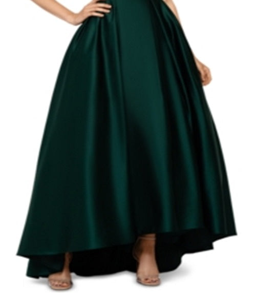 Vestido de baile de cetim feminino Betsy &amp; Adam, verde, tamanho 8