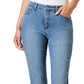 Calça jeans feminina Charter Club Lexington reta azul tamanho 16 curta