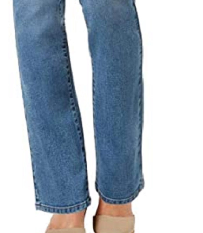 Calça jeans feminina Charter Club Lexington reta azul tamanho 16 curta