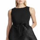 Vestido Ralph Lauren Feminino para Ocasiões Especiais, Floral, Jacquard, Amarração Automática, Sem Mangas, Ajuste e Flare, Preto, Tamanho 16P