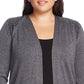 Cardigan longo com tachinhas Vince Camuto feminino cinza tamanho 1X