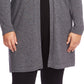 Cardigan longo com tachinhas Vince Camuto feminino cinza tamanho 1X