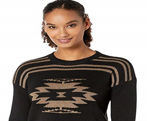Suéter Ralph Lauren Shendya Listrado Manga Longa Gola Redonda Feminino Preto Tamanho Grande