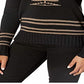 Suéter Ralph Lauren Shendya Listrado Manga Longa Gola Redonda Feminino Preto Tamanho Grande