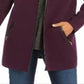 Cardigan feminino Charter Club Milano Cotton com abertura frontal, roxo, tamanho grande