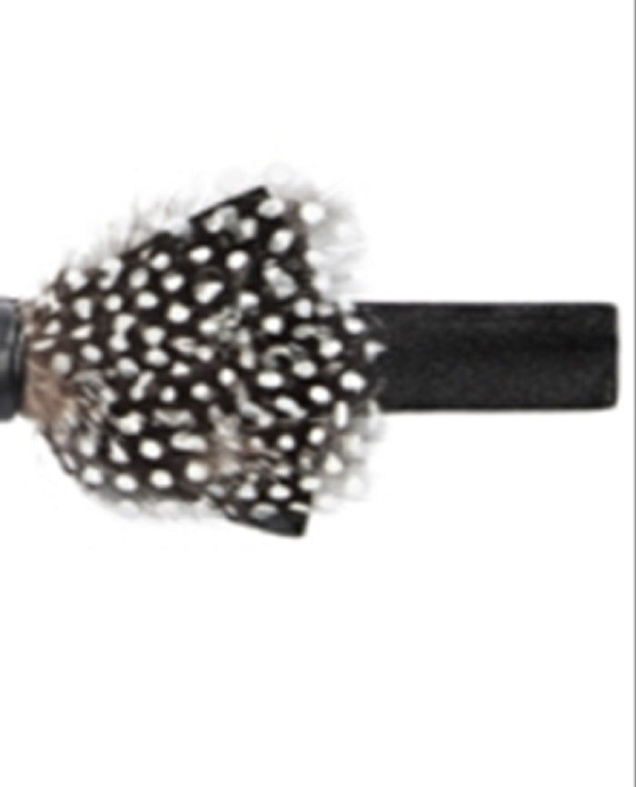 Gravata borboleta masculina Tallia com bolinhas e penas, preta, tamanho regular