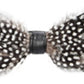 Gravata borboleta masculina Tallia com bolinhas e penas, preta, tamanho regular