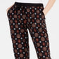 Calça jogger feminina Yummy Hippie Rose preta tamanho grande