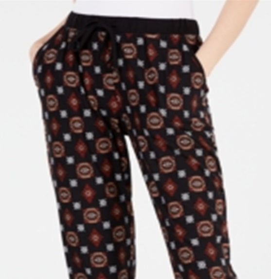 Calça jogger feminina Yummy Hippie Rose preta tamanho grande