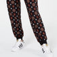 Calça jogger feminina Yummy Hippie Rose preta tamanho grande