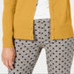 Cardigan feminino de manga comprida com botões na frente, amarelo, tamanho grande, Charter Club