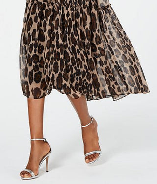 Vestido longo de chiffon feminino Taylor, marrom, tamanho 16