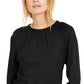 Suéter feminino com mangas bufantes da INC International Concepts, preto, tamanho 2XL