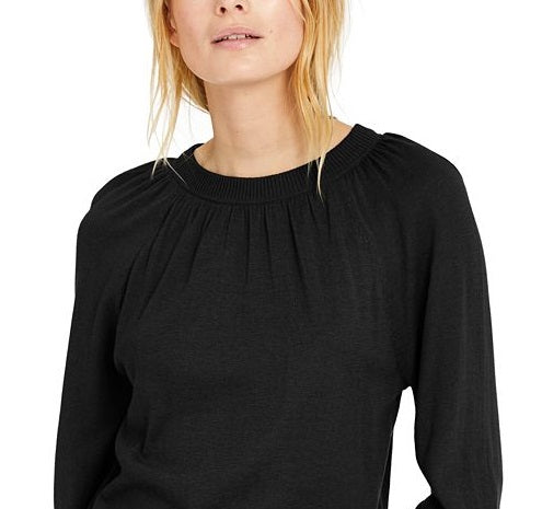 Suéter feminino com mangas bufantes da INC International Concepts, preto, tamanho 2XL