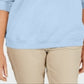 Karen Scott Moletom feminino de lã com gola redonda, azul, tamanho pequeno P/M