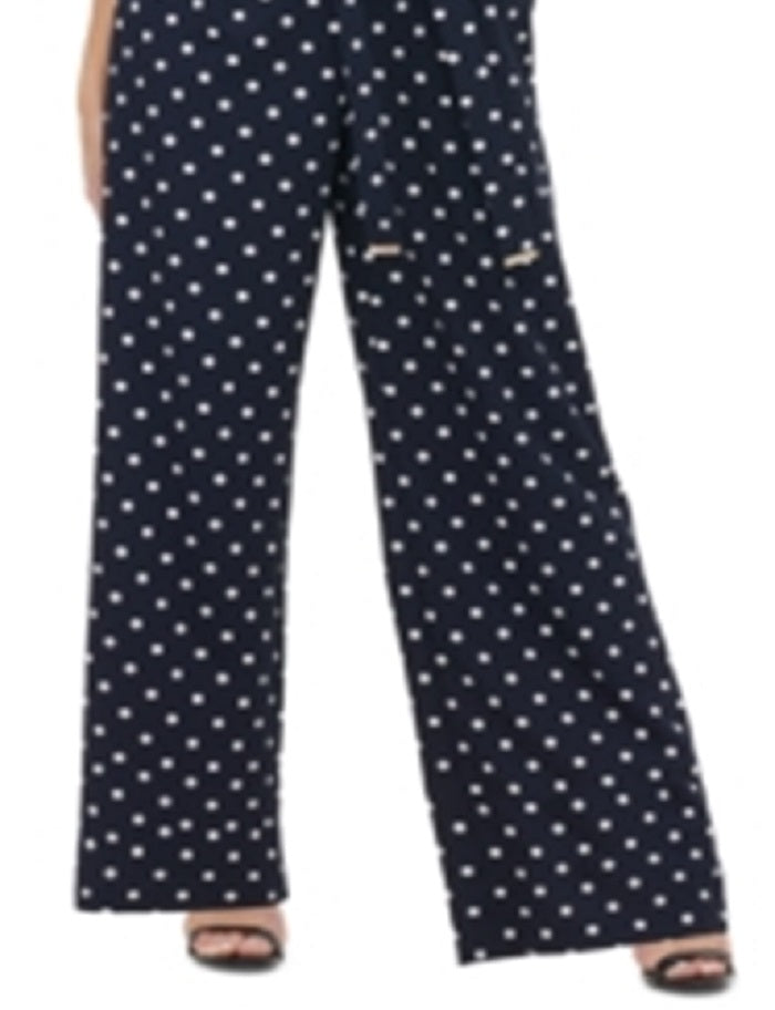 Macacão Tommy Hilfiger Feminino Bolinhas Cintura Amarrada Azul Tamanho 18