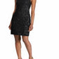Vestido de coquetel com lantejoulas Ralph Lauren feminino, preto, tamanho 18