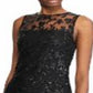 Vestido de coquetel com lantejoulas Ralph Lauren feminino, preto, tamanho 18