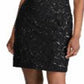 Vestido de coquetel com lantejoulas Ralph Lauren feminino, preto, tamanho 18