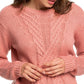 Pulôver feminino Roxy Rosette Glimpse of Romance, malha, manga comprida, rosa, tamanho pequeno