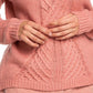 Pulôver feminino Roxy Rosette Glimpse of Romance, malha, manga comprida, rosa, tamanho pequeno