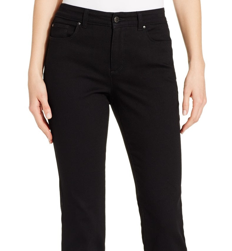 Calça jeans feminina Charter Club Lexington reta preta tamanho 14X4