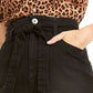 INC International Concepts Saia jeans feminina Curvy Paperbag preta tamanho 8