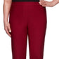 Calça feminina casual Alfred Dunner Contour Allure Pull-on vermelha tamanho 6 P
