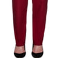 Calça feminina casual Alfred Dunner Contour Allure Pull-on vermelha tamanho 6 P