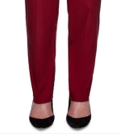 Calça feminina casual Alfred Dunner Contour Allure Pull-on vermelha tamanho 6 P