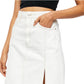 Saia jeans Mambo feminina Free People, branca, tamanho 27