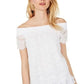 Blusa feminina transparente de renda INC International Concepts, branca, tamanho grande