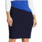 Vestido Ralph Lauren Feminino com Bloco de Cores, Manga Curta, Gola Joia, Acima do Joelho, Azul, Tamanho 0