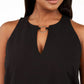 INC Top feminino plus size sem mangas com argola em O, preto, tamanho 1X
