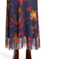 Vestido longo floral bordado Fuzzi feminino, azul, tamanho grande