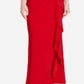 Vestido longo de malha com babados Ralph Lauren feminino, vermelho, tamanho 12